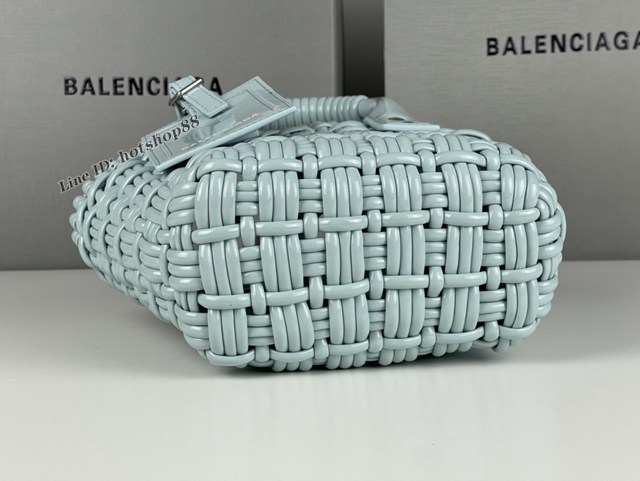 Balenciaga專櫃爆款漆面人造皮革編織敞口托特包 巴黎世家小號Bistro菜籃子包 款號：080808 fyj1275